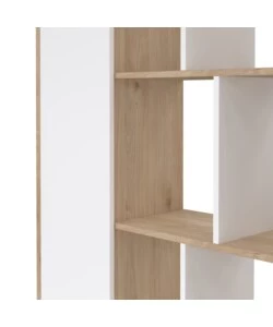 Libreria "labirinto" bianco e quercia, 88x29x157 cm